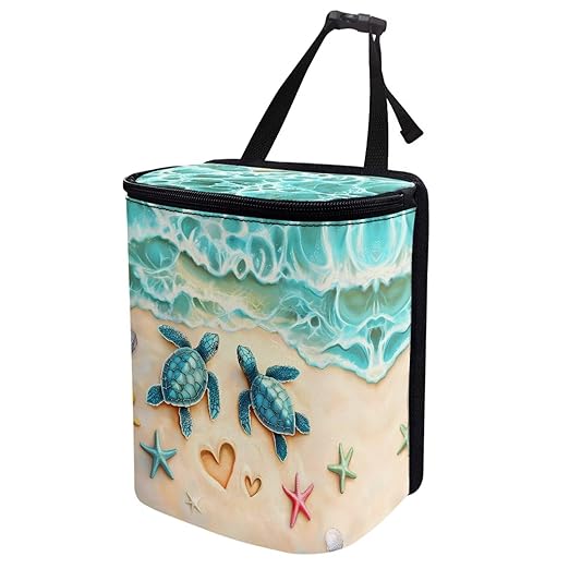 Blue Turtle Car Trash Can Easy Installation Hanging Garbage Bin for Back Seat Leak Proof Automotive Garbage Cans Fashion Auto Interior Comfort for Cars, Trucks, SUVs