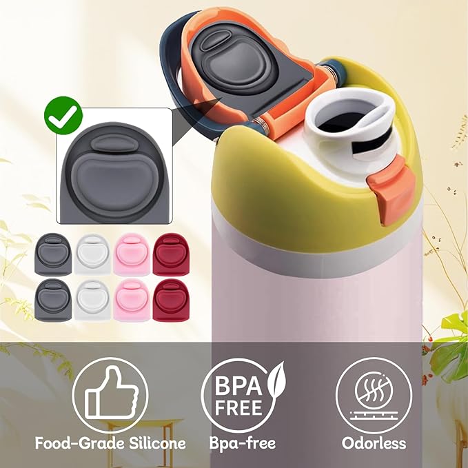 8 Pcs Replacement Rubber Seal Stopper Compatible with Owala FreeSip 32oz,Bottle Top Gasket Lid for Owala 16/19/24/32/40oz Seal Mouth Cap Silicone Stopper Parts Insert Accessories（4 colors 3
