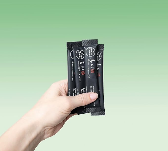 Ki Matcha (15 x 1.5g Sticks) - Organic Premium Ceremonial Japanese Matcha Green Tea Powder - First Harvest, Radiation Free, No Additives, Zero Sugar - USDA Certified - Single Serve Packets