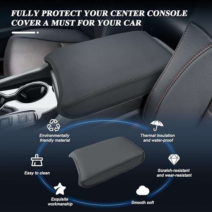 BIBIBO for 2026 Honda Passport Center Console Armrest Cover 2024 2025 2026 Honda Passport RTL/TrailSport Elite/TrailSport Arm Rest Cover 2026 Honda Passport Accessories 2026Passport (Black-Thin)
