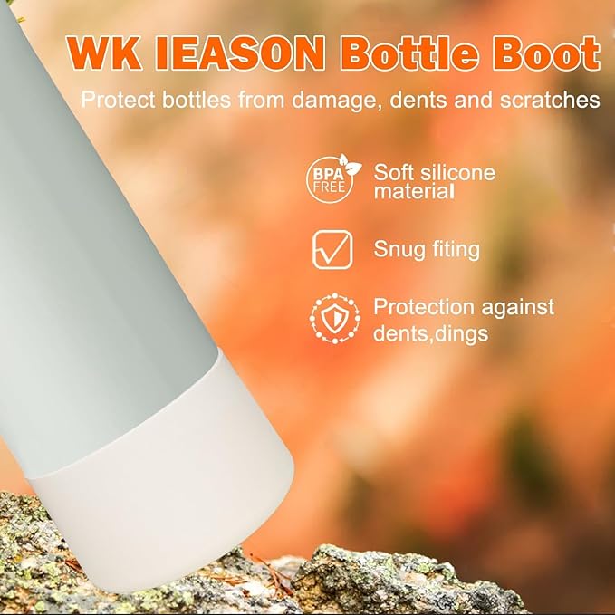 WK IEASON 2Pcs Silicone Boot for Owala Water Bottle, Protective Flask Bottom Cover Base for Owala FreeSip Twist and Flip Flask Water Bottle Accessories-3.35inch Bottom Diameter