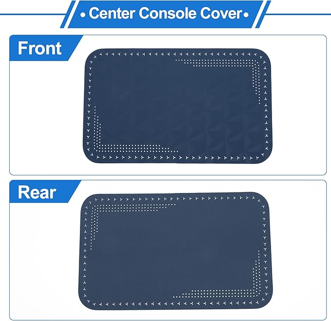 Car Center Console Cushion Pad 12.59"X7.67" Center Console Cover Armrest Seat Box Cover Faux Leather Blue