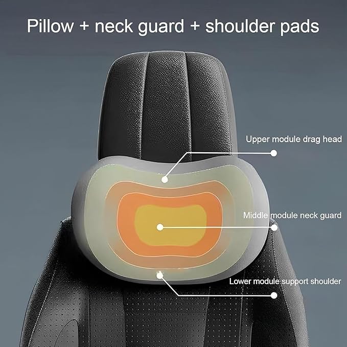 Headrest Lumbar Pillows Car Seat for Honda HRV CRV CRZ BRV 2001-2025, Ergonomic Neck Back Support Cushion, Comfortable Breathable Washable Cover, Memory Foam, Brown