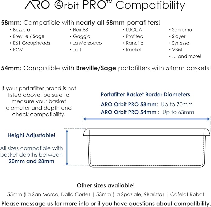 ARO Orbit PRO™ | Aluminum Spirographic WDT Tool | Mechanical Geared Spinning Distribution Tool for Home Baristas and Professional Cafés | Compatible with 58mm Portafilters