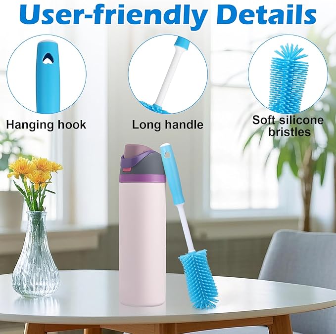Palksky Water Bottle Cleaning Brush Kit, Brush and Straw Cleaner for Owala, 5 PCS