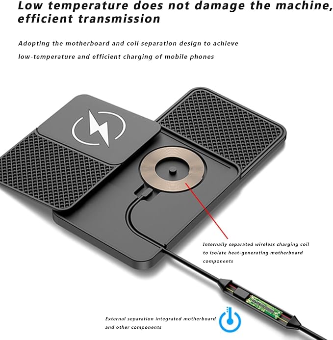 Wireless Car Charger Pad for BMW 5er F10 F11 F18 F90 G30 G31 G38, Phone Cordless Charging Mat Center Console Non-Slip 20W Fast Wireless Type-C/USB,B 30cm Cable USB Plug-Normal