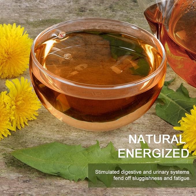 EILIN YHT Dandelion Root Tea Bags Roasted Herbal Leaves - 2Gram x 100 Counts Support Liver Kidney Health Digestion Boost Immune System