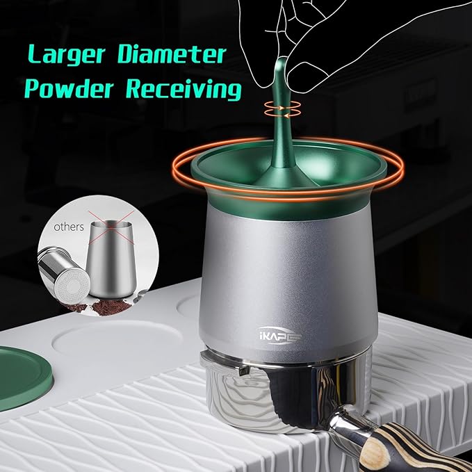 IKAPE 58mm Espresso Powder Receiver Cup, Coffee Powder Receiver Container, Suitable for 58mm Portafilters (Silver)