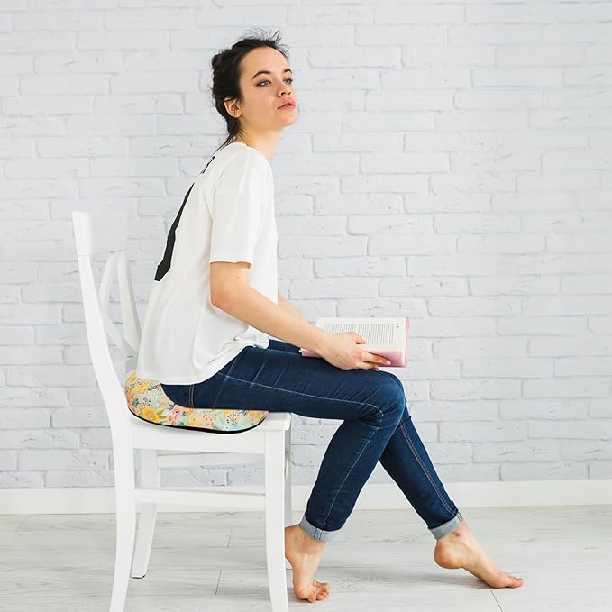 Floral Donut Pillow for Hemorrhoids Seat Cushion for Tailbone Pain Relief - Flower Home Office Chair Cushion for Long Sitting Work - Memory Foam Car Seat Cushions for Driving Butt Pain Pressure Relief