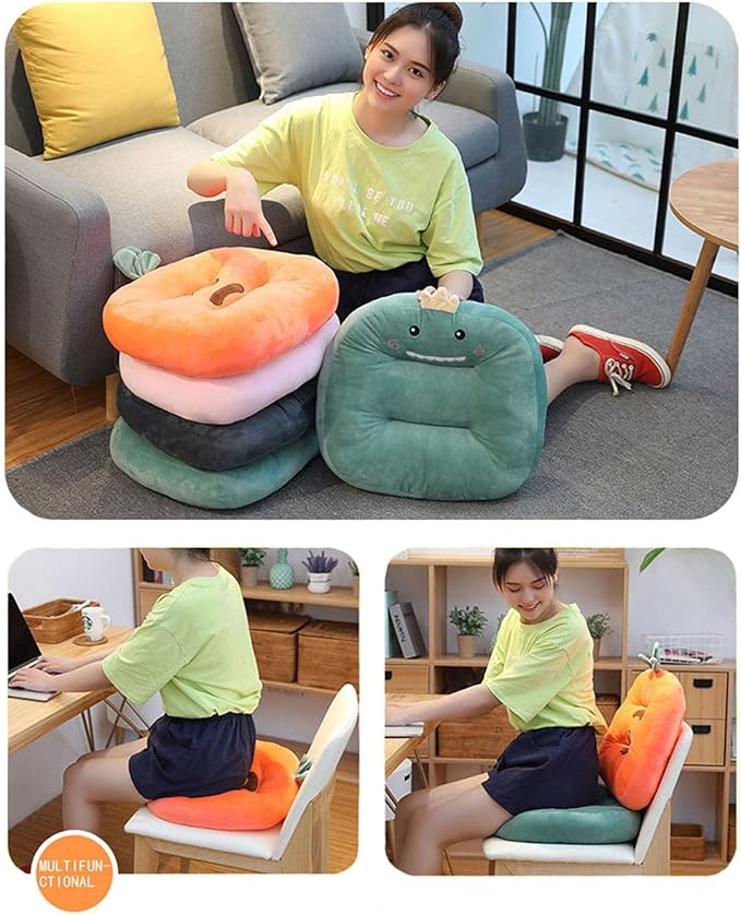 Cartoon Plush Car Booster Seat Cushion, Cute Funny Car Seat Cushion Heightening,Chair Cushion for Office Sofa Living Room (Strawberry)
