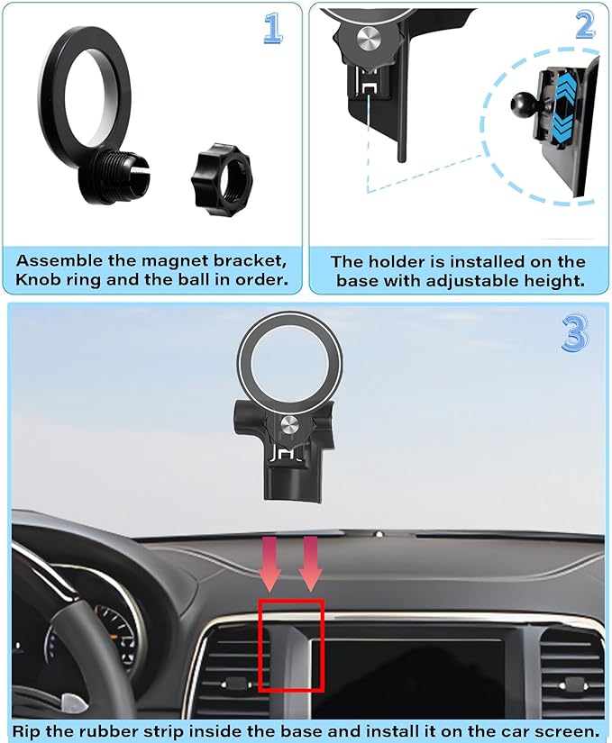 Magnetism Car Phone Holder for Jeep Grand Cherokee 2014-2018 Accessories Compatible with MagSafe Hands-Free 360 Degree Rotation Adjustable Cell Phone Mount Does Not Affect Air Vent