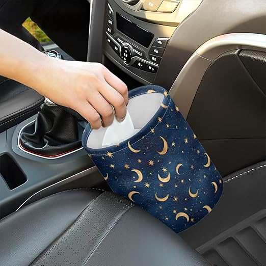 Galaxy Moon Car Trash Bin Mini Auto Garbage Auto Storage Bag Waterproof Multipurpose Vehicle Accessories Car Organizer