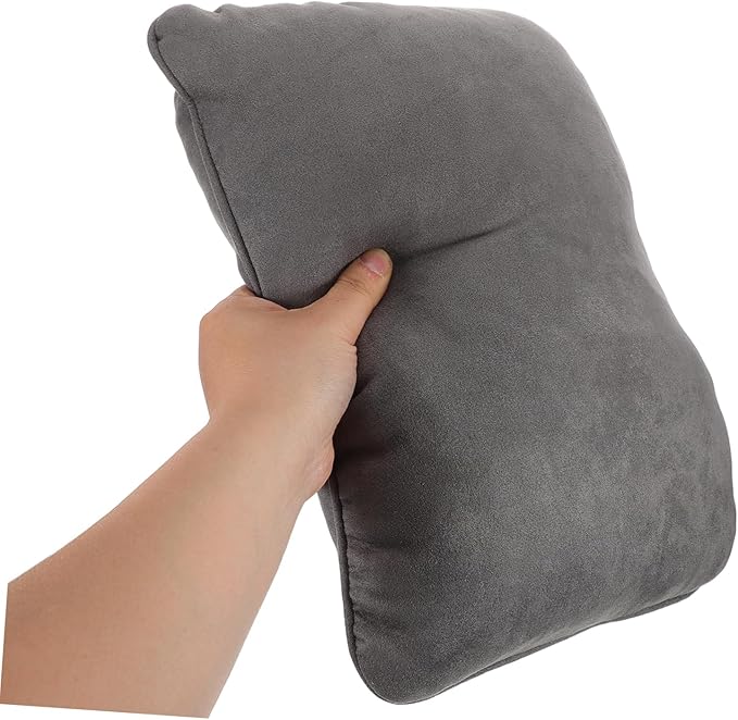 Ergonomic Car Seat Cushion Lumbar Pillow for Driving Seat Back Support Pp Cotton Lumbar Pillow Grey