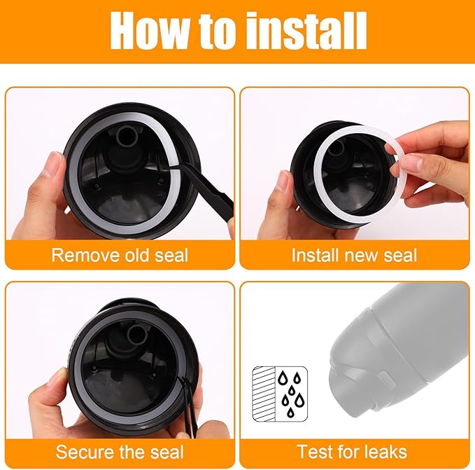 8pcs Water Bottle Sealing Ring Replacement for Owala FreeSip, Silicone Lid Seal O Ring Lid Gasket Replacement Mouth Cap Part Bottle Accessories for Owala Water Bottles 24/25/32/40 oz (White)