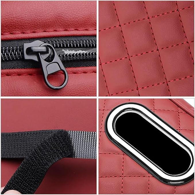 Car Arm Rest Cover Pad for Ford Maverick 2022 2023 2024, Leather Memory Foam Center Console Cushion with 2 Storage Bags and a Tissue Box Universal Car Interior Accessories,E/Beige