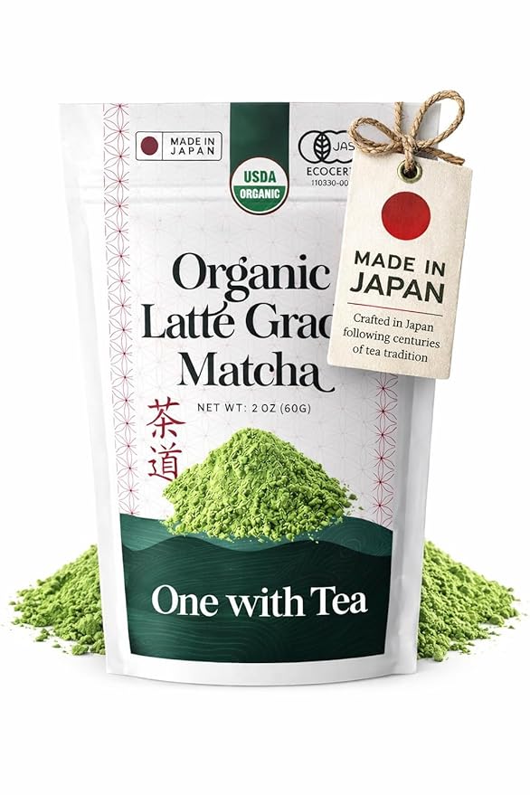 Organic Matcha Latte Powder 2oz, Ceremonial Grade Matcha, Japanese Green Tea from Japan, USDA Organic, Smooth Matcha for Hot & Iced Drinks, Lattes & Smoothies