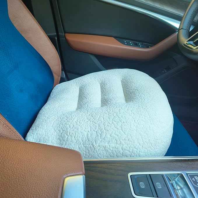 Super Thicken Car Seat Cushion for Adults/Office Chair Cushions/Butt Pillow for Car Long Sitting,Portable Car Seat Pad Fatigue Relief Suitable for Trucks,Cars,Office Chairs,Wheelchairs（White）