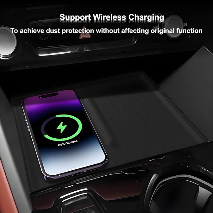 Center Console Wireless Charger Mat Compatible with Audi Q5 2026, Silicone Console Wireless Phone Charging Pad, Non-Slip Silicone Mat Wireless Charger Cover for Audi Q5 Accessories