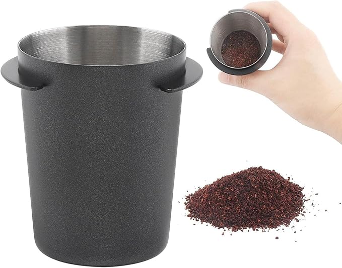 Coffee Dosing Cup 54mm, Stainless Steel Espresso Coffee Dosing Cup Espresso Machine Accessories, Coffee Powder Feeder Part Easy Use Coffee Grinder Powder Cup Compatible with 54mm Coffee Filter