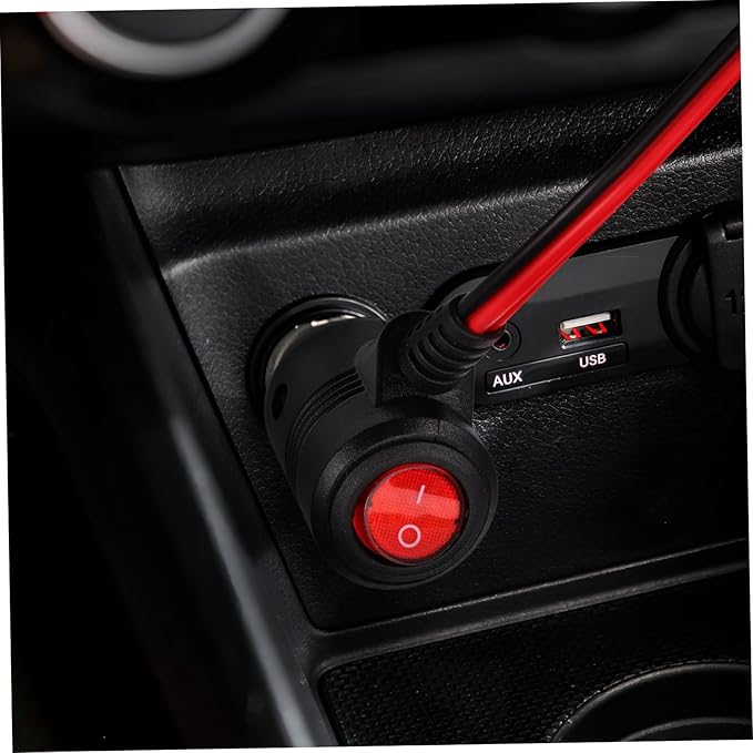 Multi-Port Car Charger Cord Cigarette Lighter Splitter Adapter Outputs Built Switch for Devices