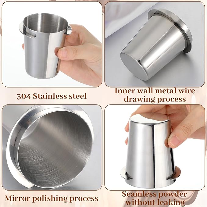 Coffee Dosing Cup 58mm Stainless Steel Espresso Dosing Cup Espresso Machine Accessories Compatible with 58mm Portafilter