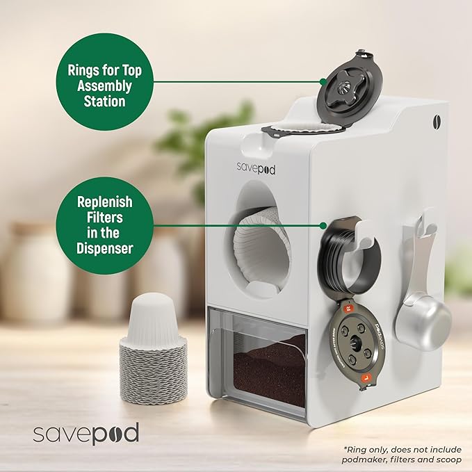 SavePod Universal Ring for Reusable Coffee Pods – Compatible with Keurig and K-Cup Brewers –Compatible Pod System with Sustainable Pod Ring – Reusable Coffee Pods (3-Pack)