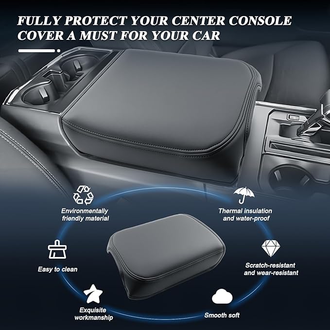 BIBIBO 2023-2026 Super Duty Center Console Armrest Cover 2023 2024 2025 2026 F/250/F-350/F-450 Ford Super Duty Truck (XL/XLT/Lariat/King Ranch/Platinum) Arm Rest Cover 2025 Super Duty Accessories