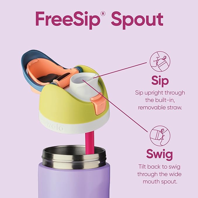 Owala FreeSip 32 Oz Very Dark and 24 Oz Dreamy Field Insulated Water Bottles with Straw and Push Button Lid