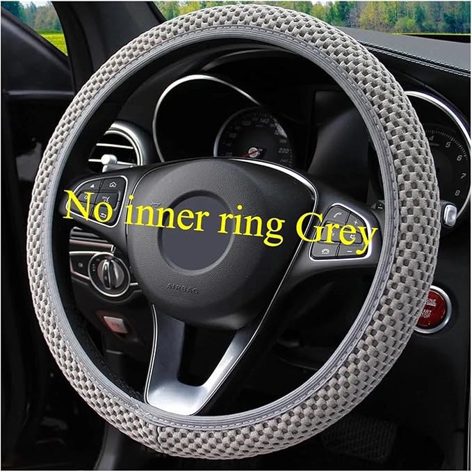 Cute Winter Plush Steering Wheel Cover - Non-Slip Warm Handlebars Decoration for Cars(Acyclic gray JIU)