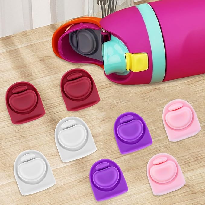 8 Pcs Replacement Rubber Seal Stopper Compatible with Owala FreeSip 32oz,Bottle Top Gasket Lid for Owala 16/19/24/32/40oz Seal Mouth Cap Silicone Stopper Parts Insert Accessories（4 colors 4