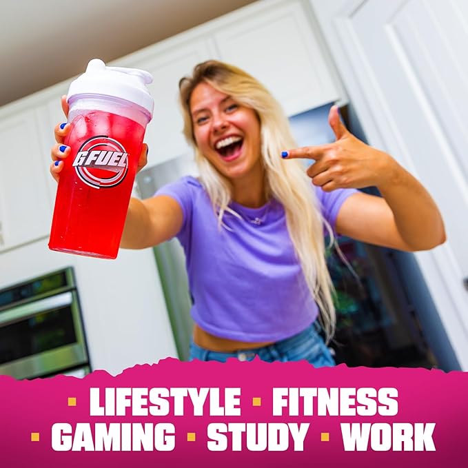 G Fuel Hype Sauce 2.0 Energy Drink Powder, Pre Workout Caffeine Mix for Gaming, Sugar Free Focus Amino, Vitamin + Antioxidants, 8.7oz (Raspberry Lemonade, 40 Servings)