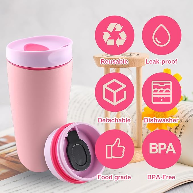 Replacement Lid for Owala SmoothSip Slider 20oz & 12oz, Top Cover Compatible with Owala 24oz Coffee Tumbler, Coffee Travel Mugs Leakproof Accessories, BPA-Free (Light Pink)