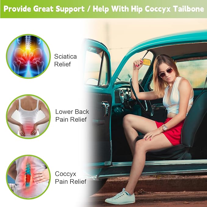 Car Seat Cushion for Adult, Car Booster Seat Pad for Short Drivers with Memory Foam, The Field of View by 3.9inch,Car Pillow for Driving Seat for Truck Office Chair Wheelchair (Black)