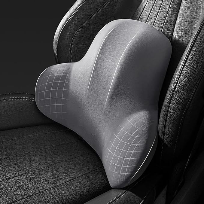 Car Headrest & Lumbar Support Cushion for Ford F-350 SuperCrew 2009-2024, Ergonomic Memory Foam Seat Headrest Neck Rest Cushion Travel Kit Removable for Neck Back Pain Relief,Pink