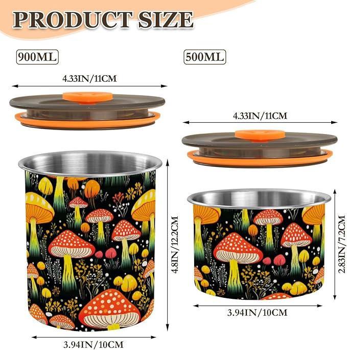 ALAZA Cute Cow Daisy Flower Airtight Coffee Bean Canister 500ml Food Storage Containers with Lids For Gournd, Tea, Sugar, Flour, Rice, Cereal, Candy Cookie Jar