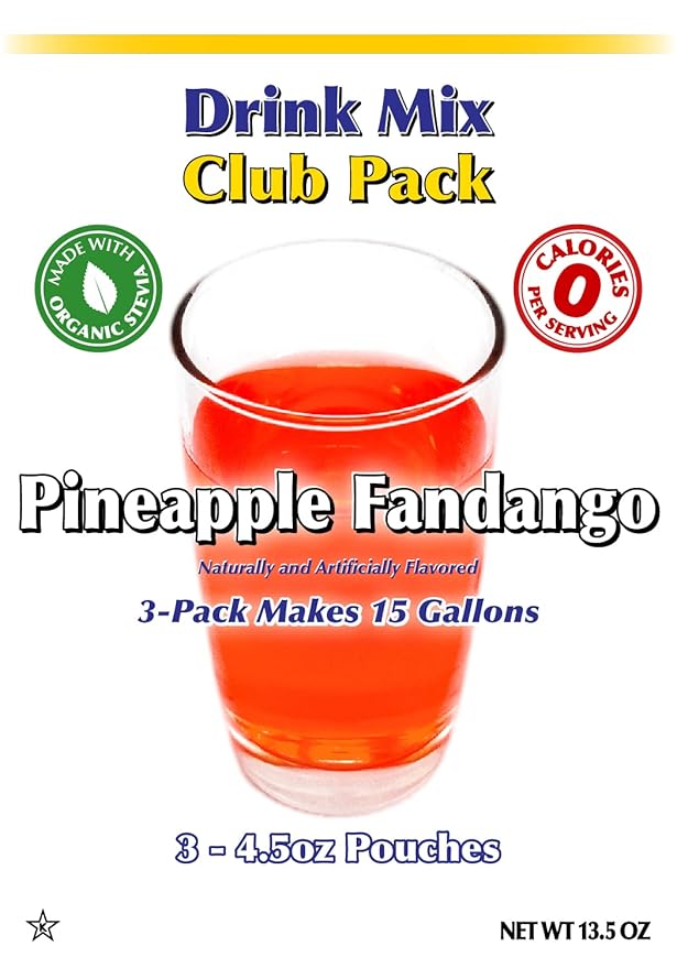 GramZero Pineapple Fandango Zero Calorie Sugar Free Drink Mix, Great For Nutrition Club Loaded Tea, Stevia Sweetened