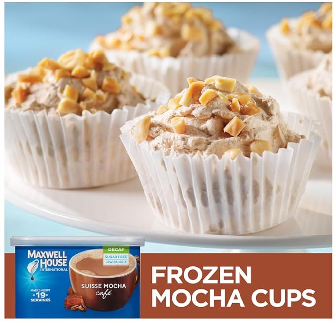 Maxwell House International Sugar-Free Decaf Suisse Mocha Beverage Mix, 4 oz Tub, 4 Pack, 2 Packages (4 Tubs)