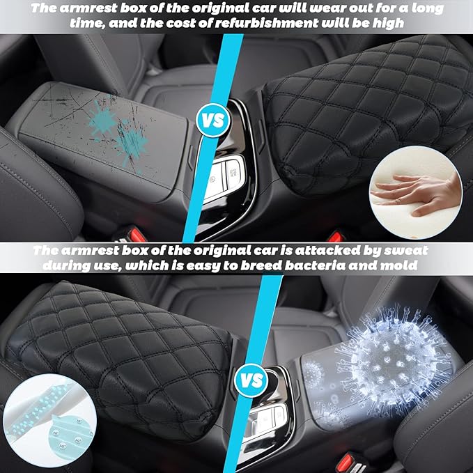 SHAOHAO Car Armrest Cover for 2022 2023 2024 Hyundai Santa Cruz Accessories 2022 2023 2024 Santa Cruz SE/SEL/Night/SEL Premium/Limited Center Console Cover Elbow Arm Rest Pad Armrest Protector