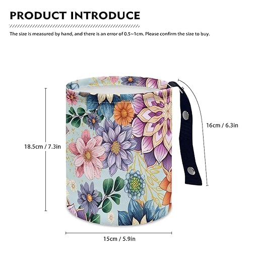 Boho Car Trash Bag, Car Trash Can - Cute, Portable, Collapsible for Back Seat, Floor, or Hanging Headrest Waste Basket