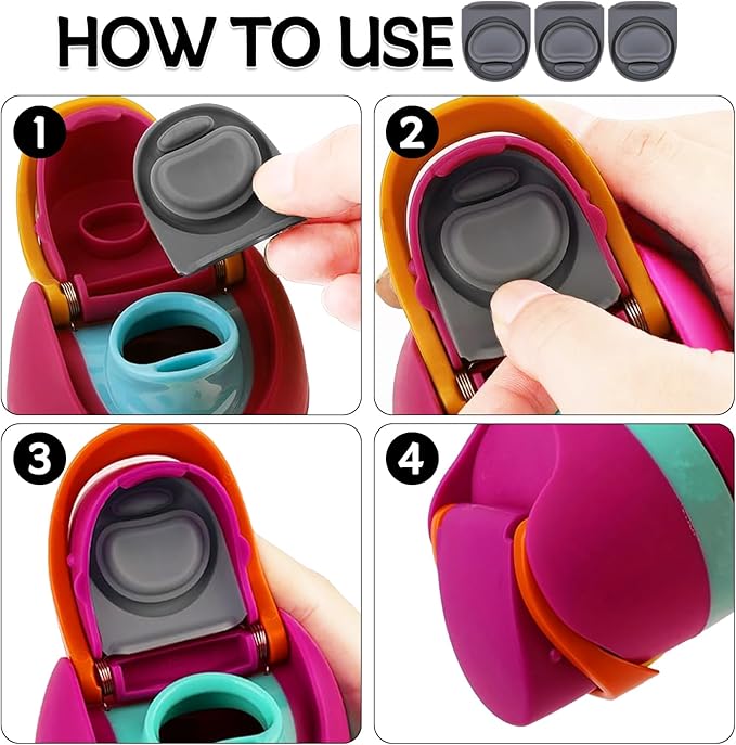 3pcs Replacement Silicone Stopper Seal Compatible with Owala FreeSip 24oz 32oz,Water Bottle Lid Cap Rubber Seal Parts for Owala 16/19/24/32/40oz Spout Gasket Mouthpiece Piece Accessories B3S1