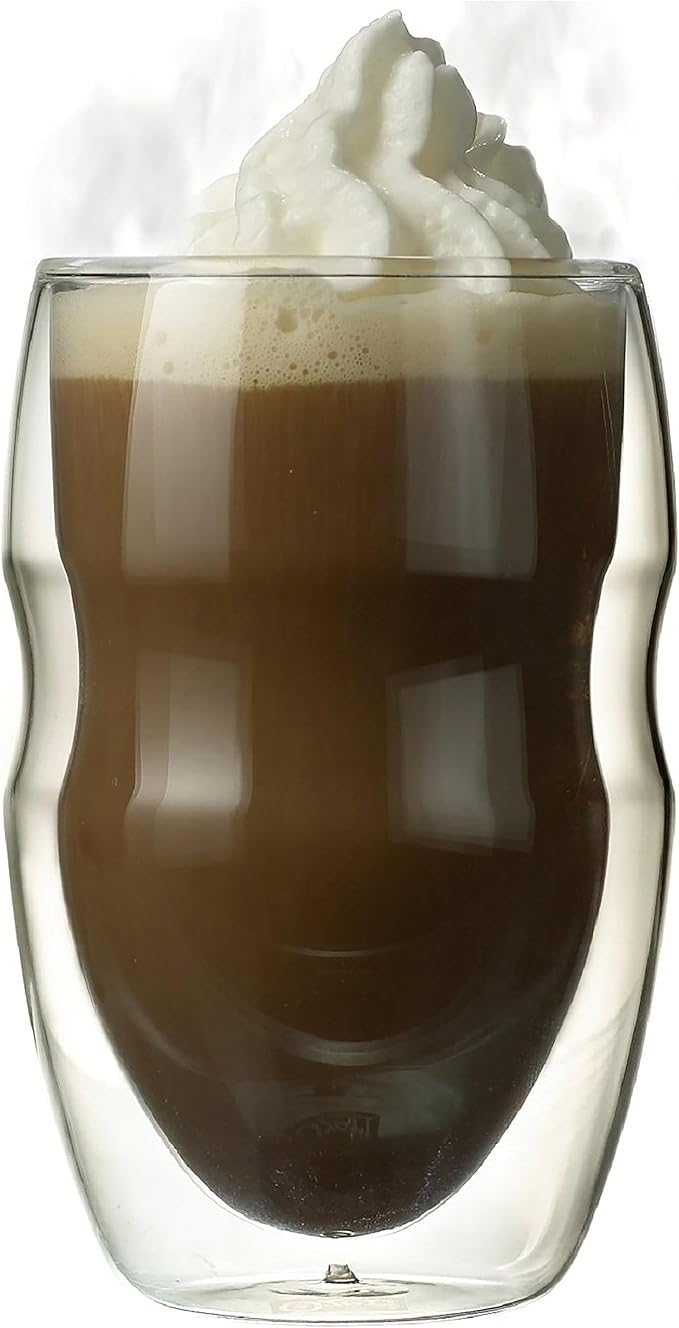 Ozeri Serafino Double Wall Insulated Beverage and Coffee Glasses, 12-Ounce, Set of 2