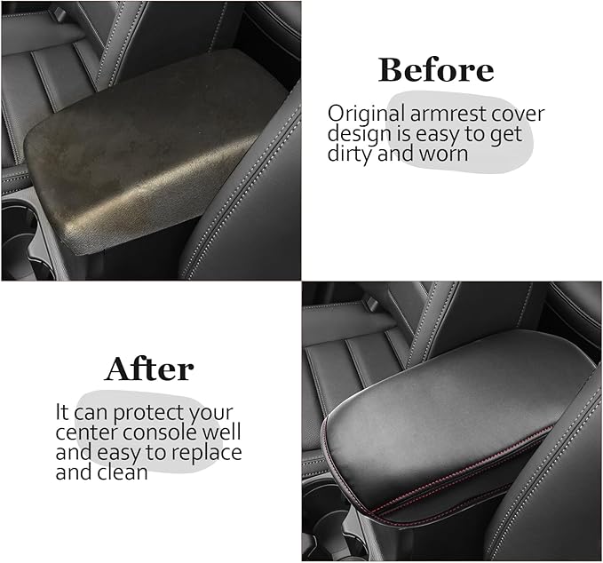 SKTU for 2017-2024 2025 Mazd a CX-5 Center Console Cover 2025 CX5 Central Console Armrest Pad 2024 2025 C-X5 Seat Box Cover 2025 CX5 Center Console Soft Cushion (Red)