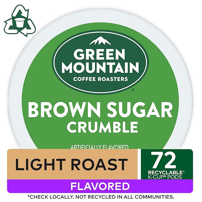 Green Mountain Coffee Roasters Brown Sugar Crumble Keurig Single-Serve K-Cup pods, Medium Roast Coffee, 72 Count