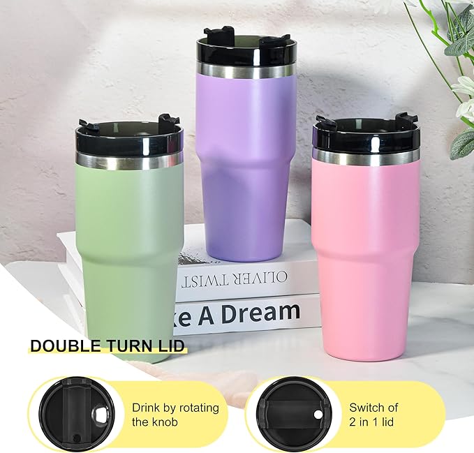 AGH 20 oz Tumbler Stainless Steel Tumblers,Reusable Double Wall Vacuum Insulated Coffee Mug for Home, Office, Outdoor Works Great for Ice Drinks and Hot Beverage(Blue)