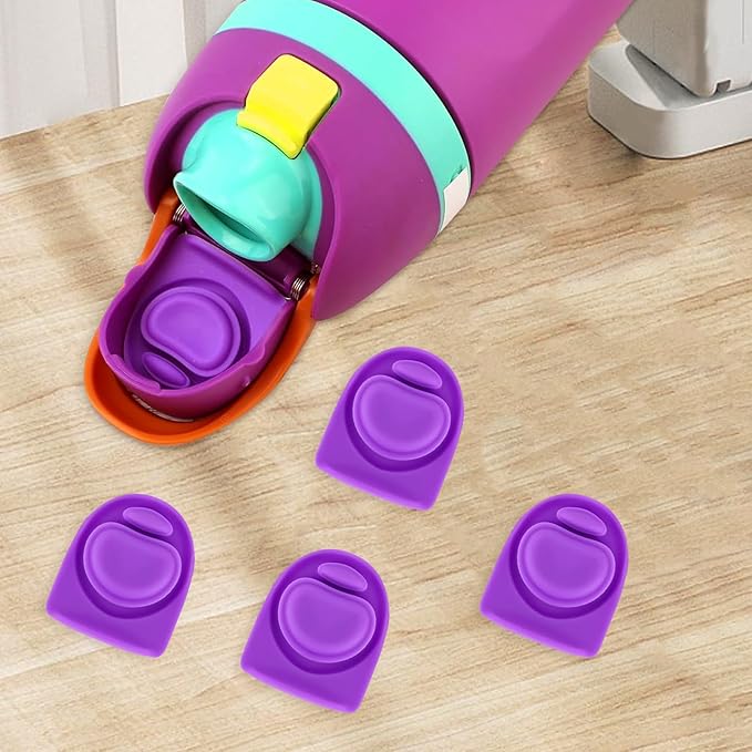 4 Pcs Replacement Rubber Seal Stopper Compatible with Owala FreeSip 16oz 32oz,Bottle Top Gasket Lid for Owala 16/19/24/32/40oz Seal Mouth Cap Silicone Stopper Parts Insert Accessories(Puple)