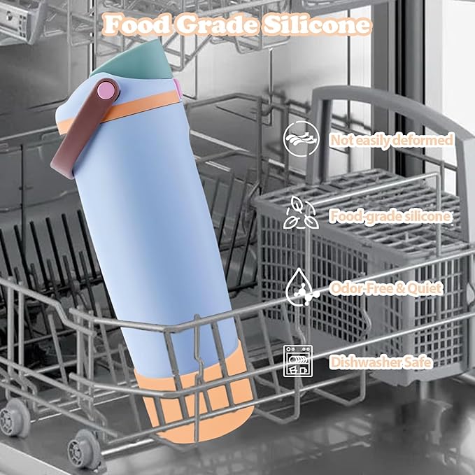 Silicone Boot for Owala 30oz & 40oz FreeSip Sway Bottles & Tumblers - Non-Slip, Scratch-Resistant, Stability Enhancer, Available in 12 Colors (Opal Dream Peach)
