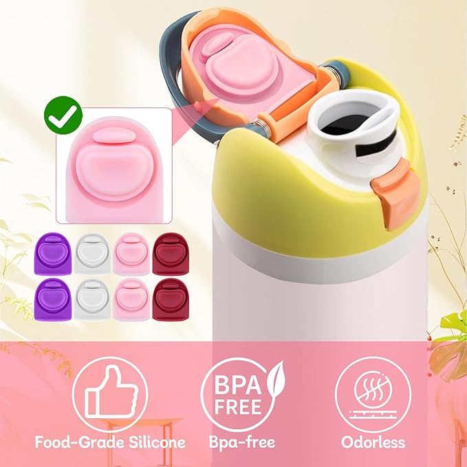 8 Pcs Replacement Rubber Seal Stopper Compatible with Owala FreeSip 32oz,Bottle Top Gasket Lid for Owala 16/19/24/32/40oz Seal Mouth Cap Silicone Stopper Parts Insert Accessories（4 colors 4
