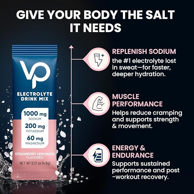 Venture Pal High Sodium Sugar Free Electrolytes Powder Packet, Zero Calories Hydration Packets with Vitamin, Sodium, Potassium & Magnesium, Electrolyte Drink Mix, Vegan, Keto Friendly, 16 Count