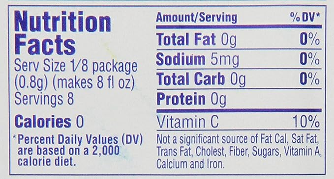 Kool-Aid Unsweetened Blue Raspberry Lemonade Artificially Flavored Powdered Drink Mix, 0.2 Ounce (Pack of 96)