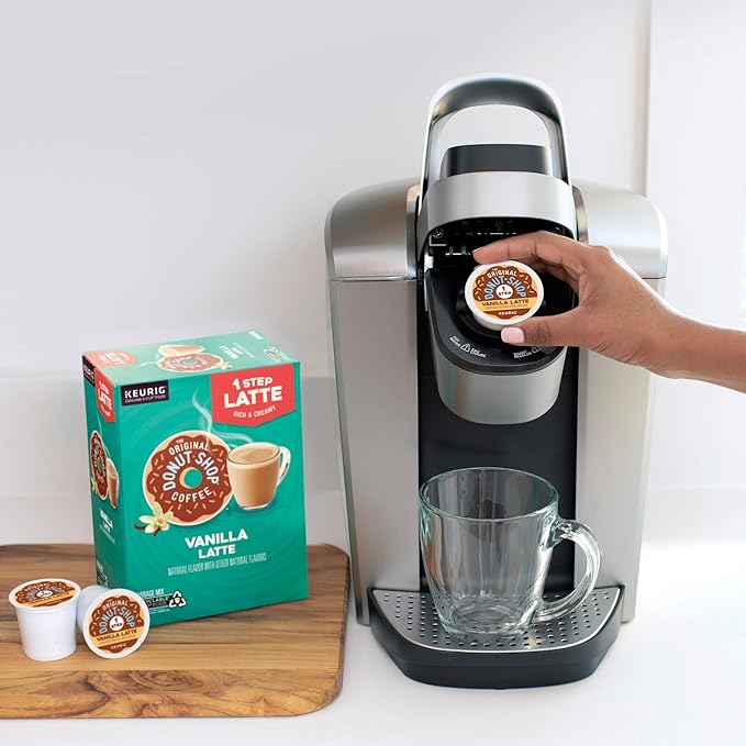 The Original Donut Shop Vanilla One-Step Latte, Single Serve Coffee K-Cup Pod, Flavored Coffee, 60 Count (6 Packs of 10)